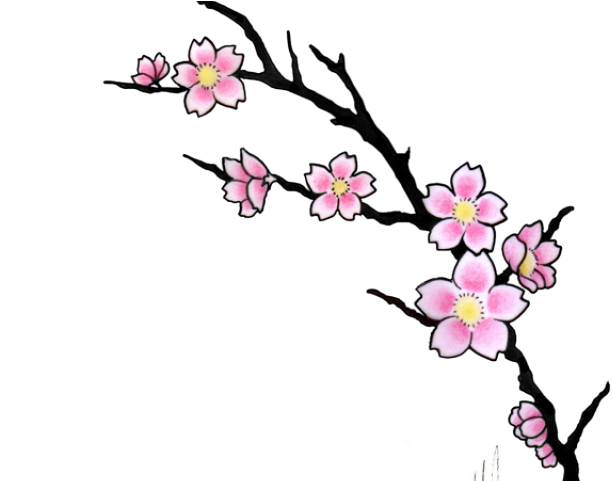 Sakura Blossom Clipart Leaves - Cherry Blossom Tattoo Design (640x480), Png Download