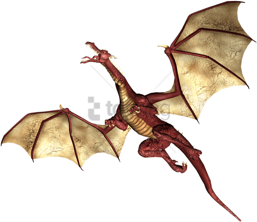 Free Png Dragon Red And Brown Wings Flying Up Png Image - Dragon Flying Up (850x760), Png Download