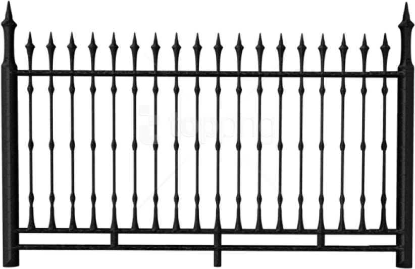 Free Png Download Transparent Black Iron Fence Clipart - Iron Fence Png (850x559), Png Download