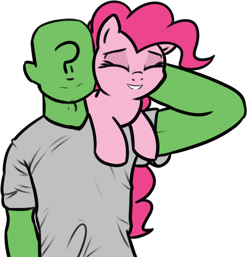 Neuro, Clothes, Eyes Closed, Female, Holding A Pony, - Cartoon (885x906), Png Download