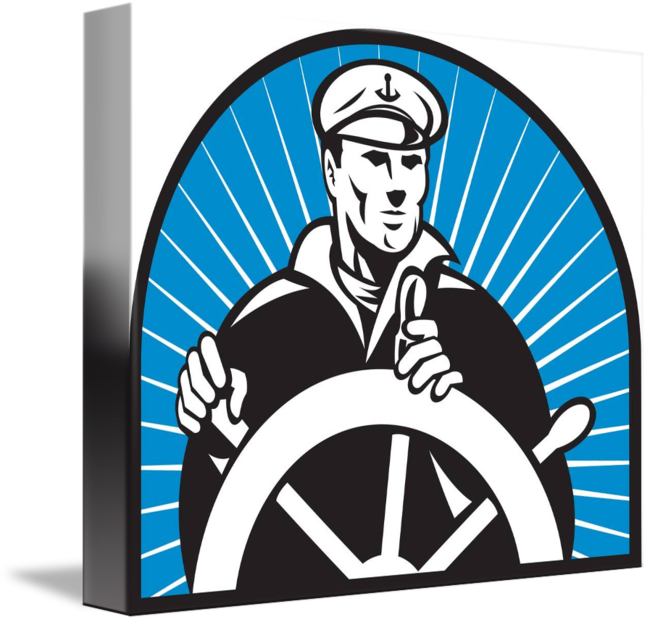 Clipart Free Stock Ship Helmsman Wheel By Aloysius - Captain (650x622), Png Download
