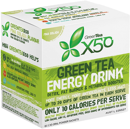 X50 Green Tea - Green Tea X50 Tropical (540x600), Png Download