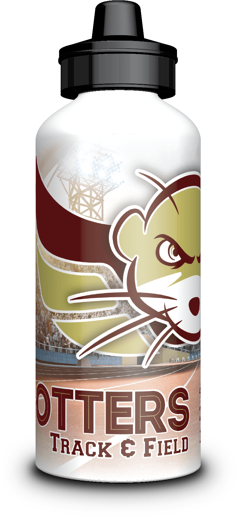 Ff Otters Track & Field - Water Bottle (800x1702), Png Download
