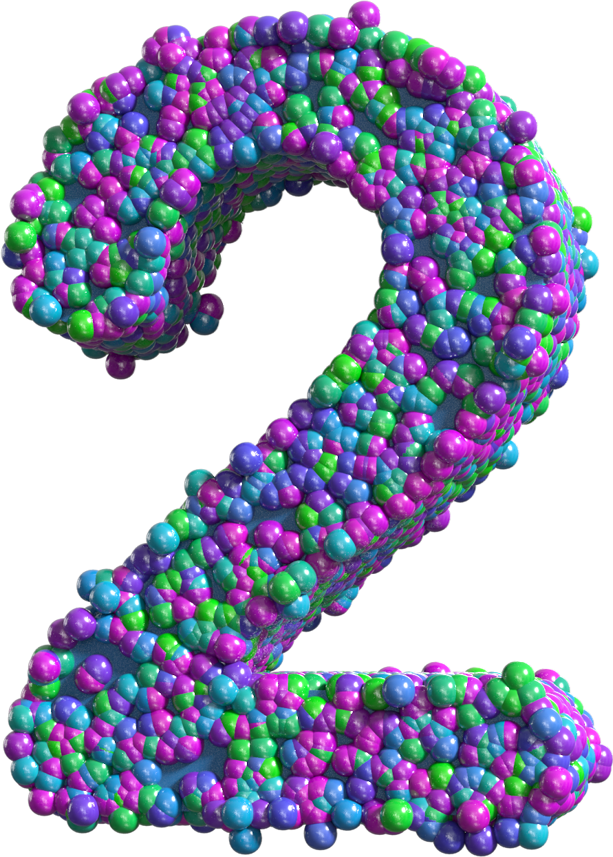 Colorful Number Two Transparent Png Clip Art Image - Colorful Numbers Transparent (994x1294), Png Download