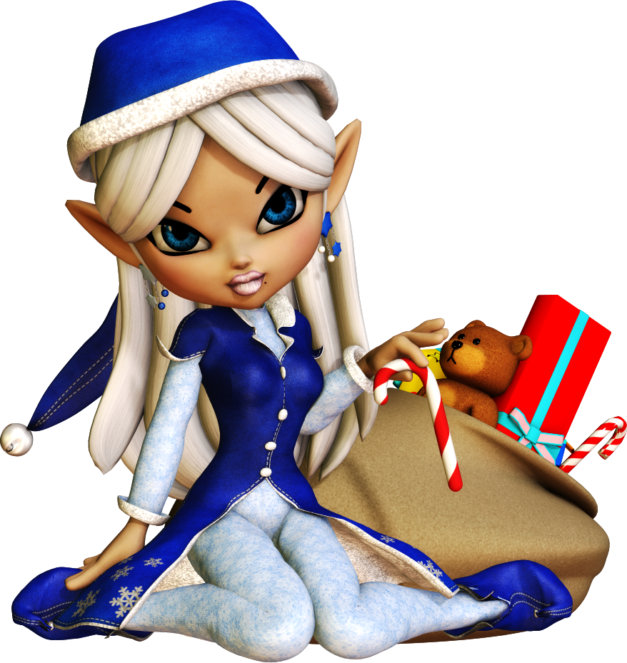 Christmas Day - Christmas Elf Girl Png (878x929), Png Download