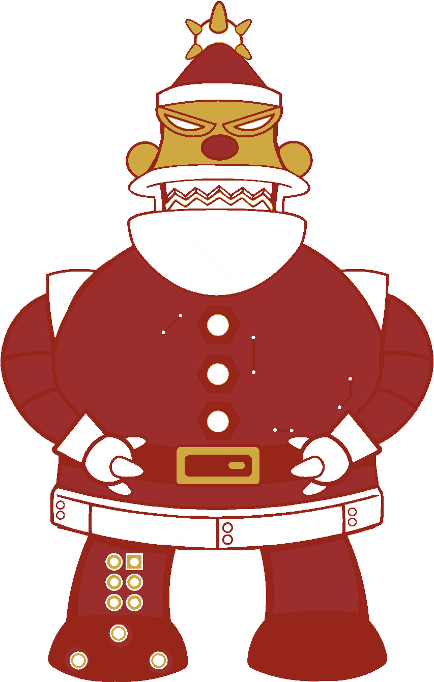 Robo Santa - Cartoon (853x1341), Png Download