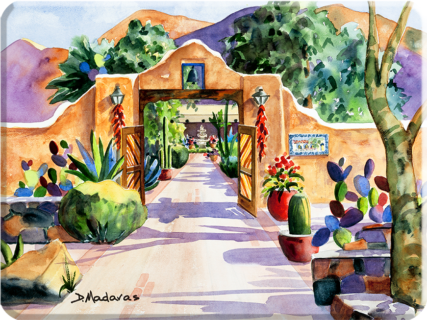 Hacienda Gate Ii Small Cutting Board (1000x750), Png Download