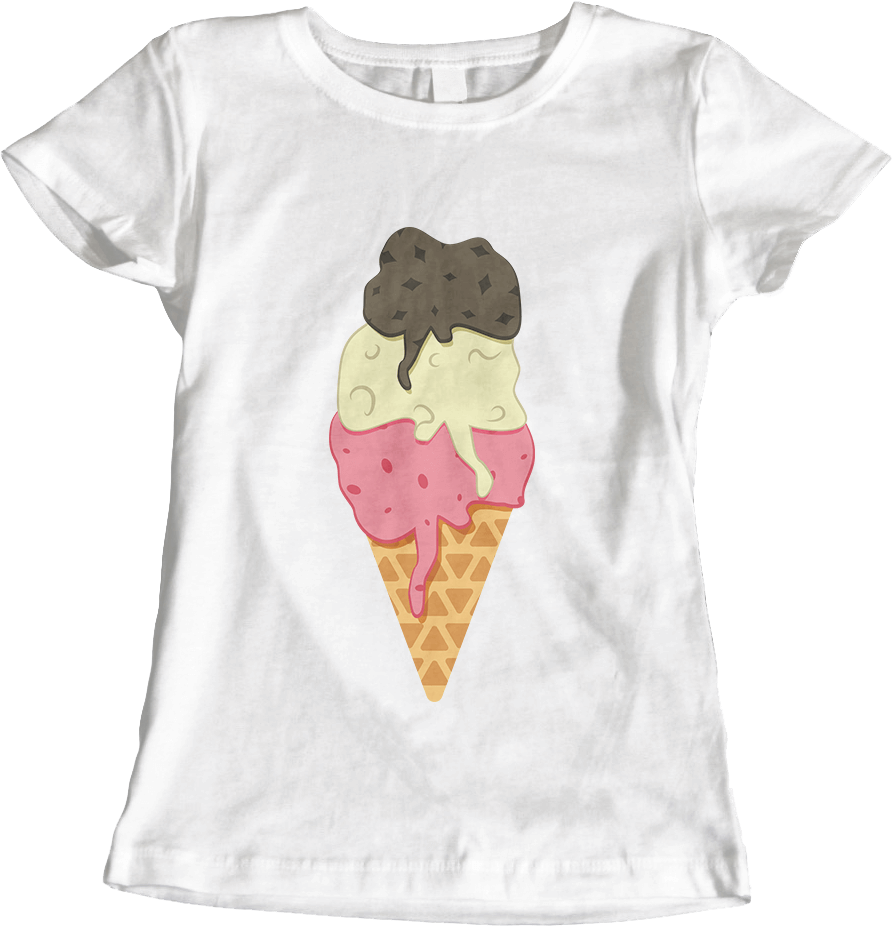 Strawberry Vanilla Chocolate Ice Cream Sundae [women's] - Alice In Wonderland Cocaine Shirt (892x926), Png Download