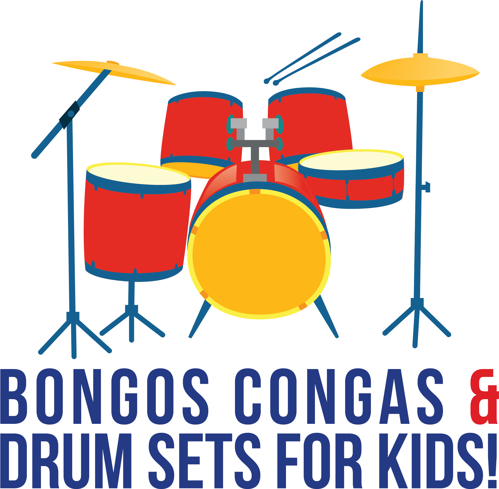 Bongos Congas Drum Sets For Kids My Ⓒ - Drums (2156x2135), Png Download