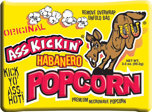 Ass Kickin' Habanero Popcorn $1 - Cartoon (600x600), Png Download