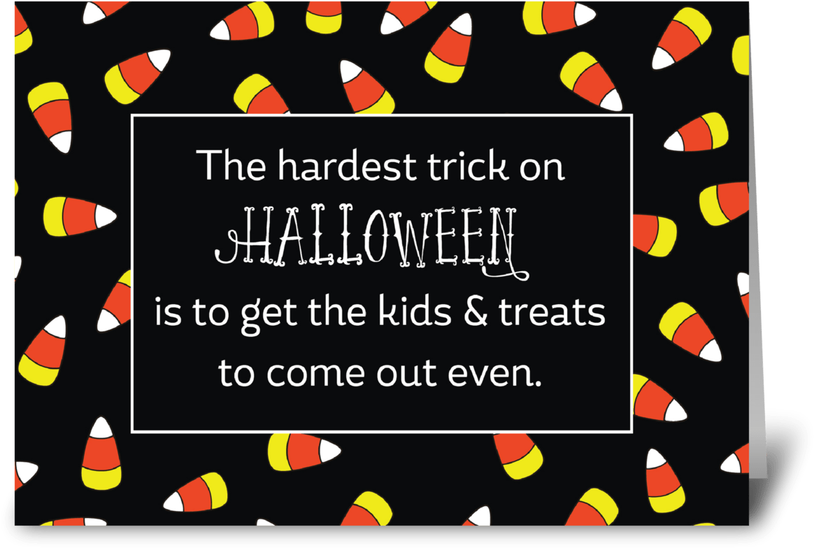 Halloween Candy Corn Humor - Greeting Card (1272x1047), Png Download