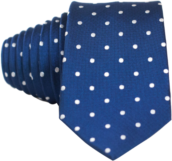 Classic Blue And White Dot Necktie - Polka Dot (600x600), Png Download