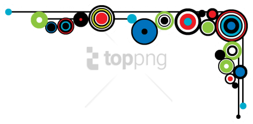 Free Png Colorful Floral Corner Borders Png Png Image - Colorful Corner Border Png (850x418), Png Download