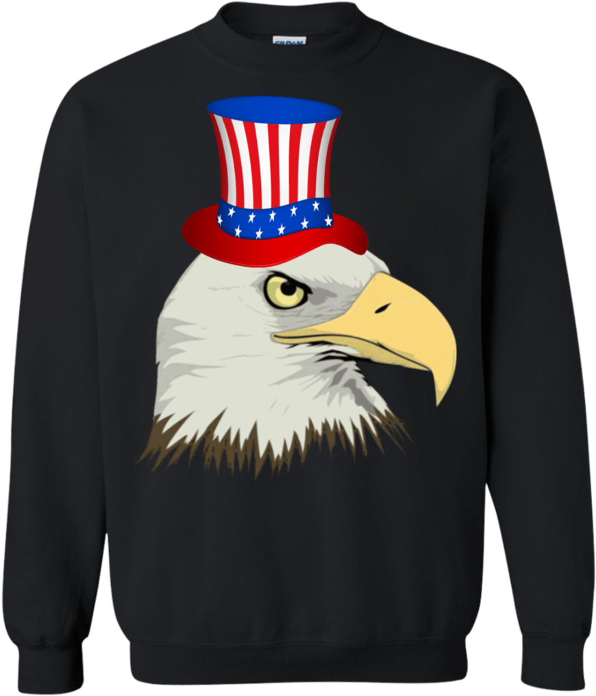 Fun Eagle American Flag Hat Uncle Sam T Shirt 4th Of - Ford Christmas Sweater (1024x1024), Png Download