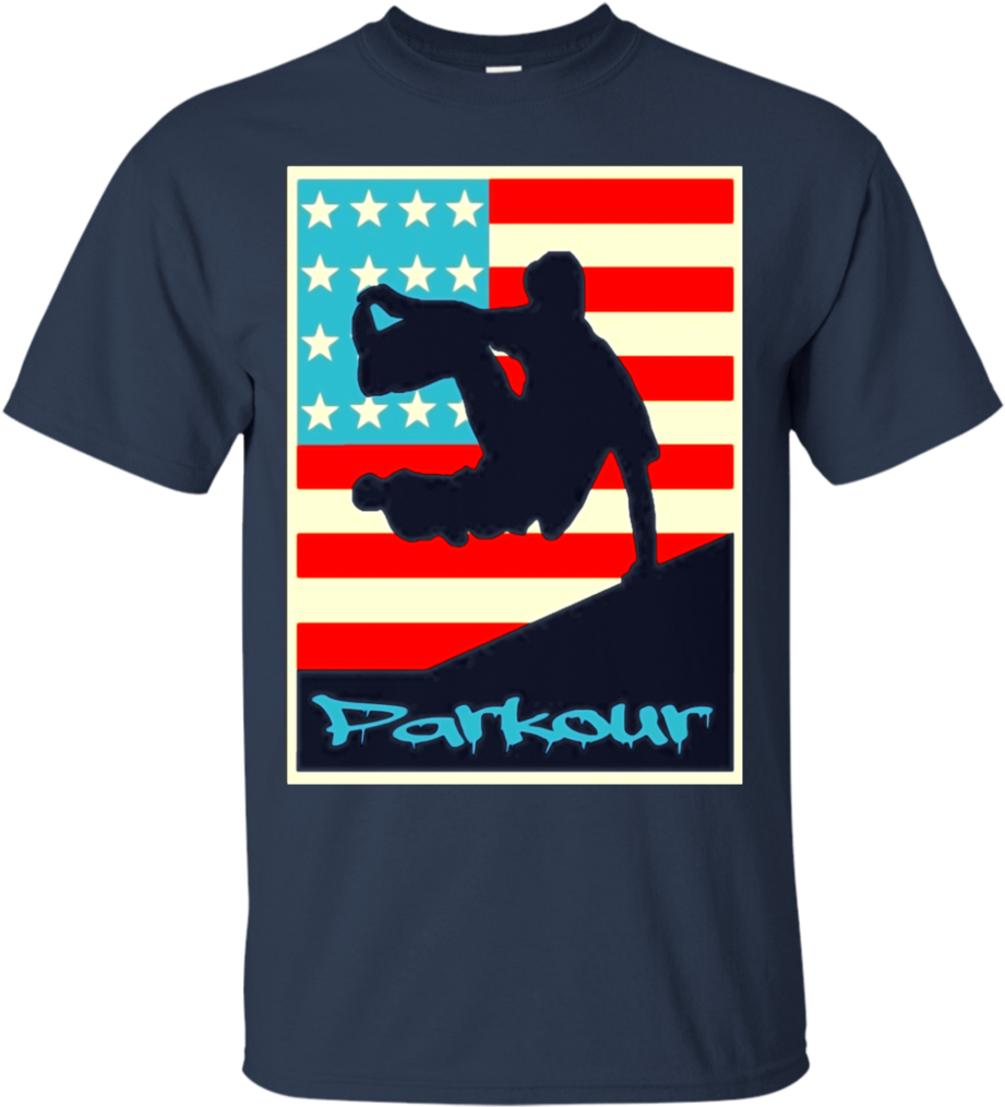 American Flag Parkour T-shirt Parkour T Shirt Free - Broly T Shirt (1024x1024), Png Download