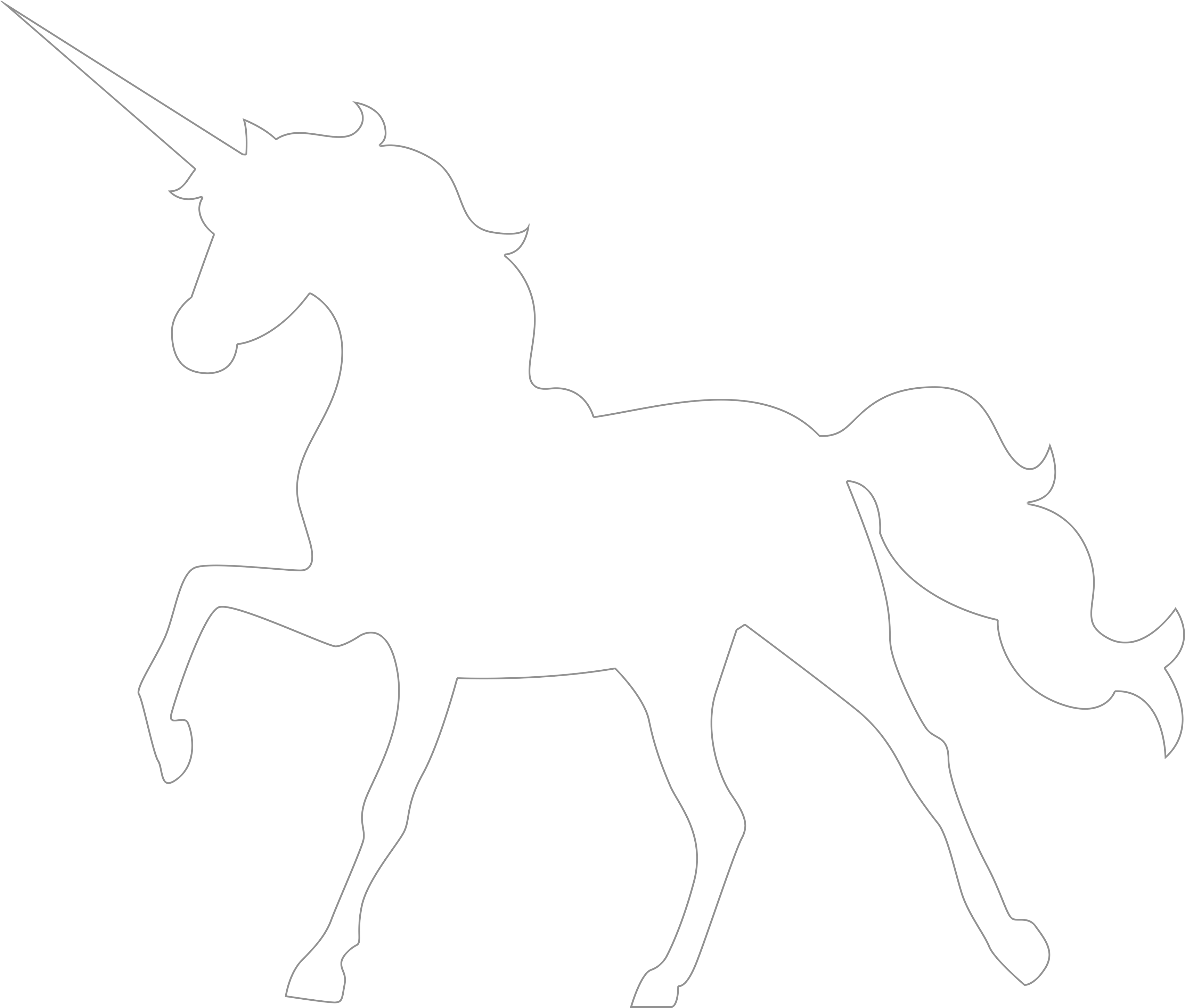 Free Unicorn Silhouettes - October Unicorn (3600x3157), Png Download