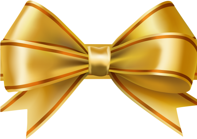 Christmas Ribbon Clipart Orange - Transparent Background Gold Ribbon Png (640x480), Png Download