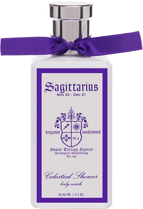 Celestial Shower Sagittarius - Glass Bottle (500x731), Png Download