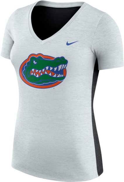 Florida Gators V Neck White Nike Tee - Florida Gators (638x620), Png Download
