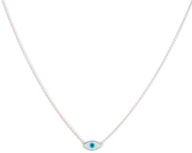 Silver Evil Eye Necklace - Necklace (650x650), Png Download