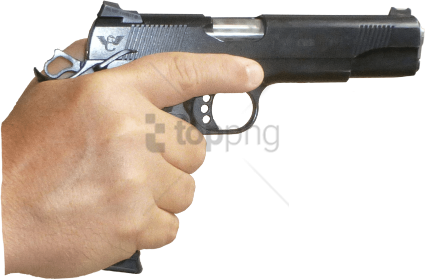 Free Png Hand With Gun No Background Png Image With - Gun In Hand Png (851x559), Png Download