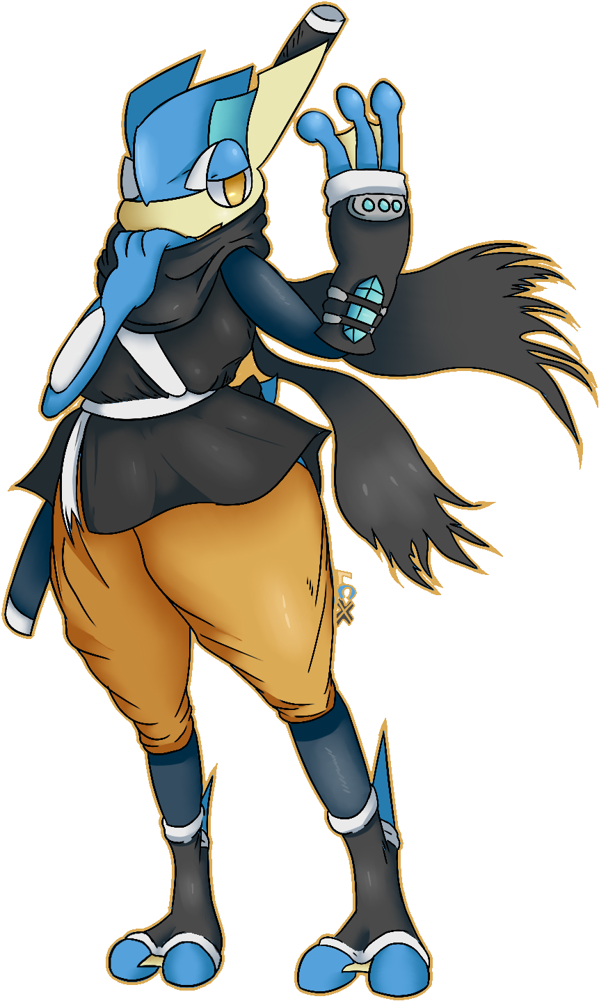 Ninja Greninja - Cartoon (1177x1687), Png Download