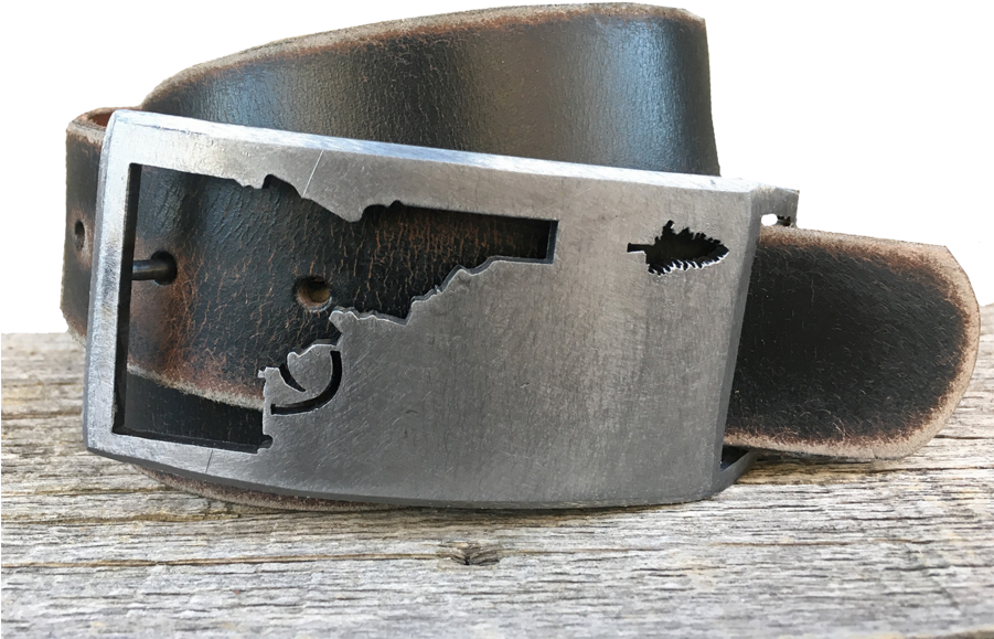 Idaho Tree-gun Belt Buckle (900x742), Png Download