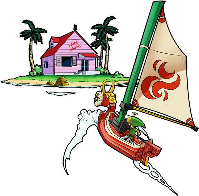 Link And The Kame House Preview - Kame House Transparent (680x672), Png Download