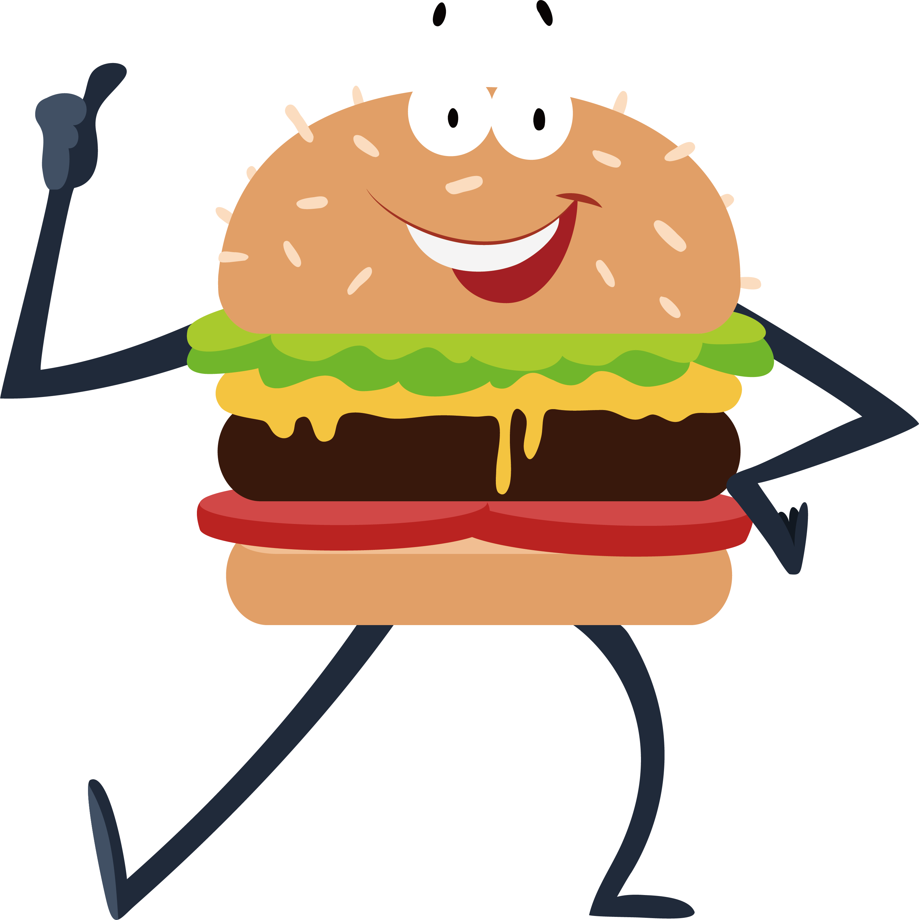 Hamburger Fast Food French Fries Cuisine Of The United - Dancing Hamburger (2945x2948), Png Download