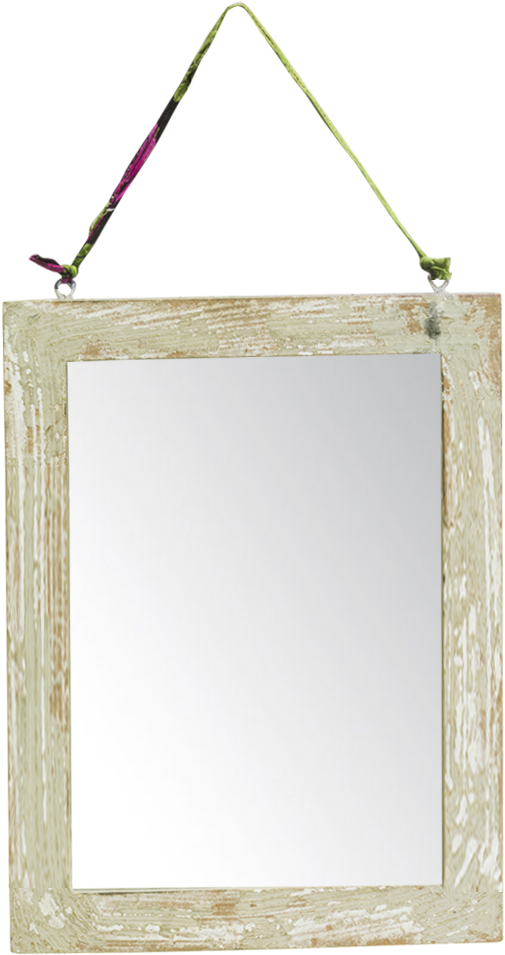 Dassie Artisan Bantu Distressed Wooden Hanging Mirror - Wood (1181x1181), Png Download