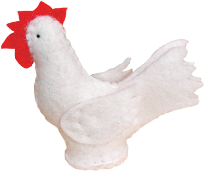 Felt Hen - Rooster (571x600), Png Download