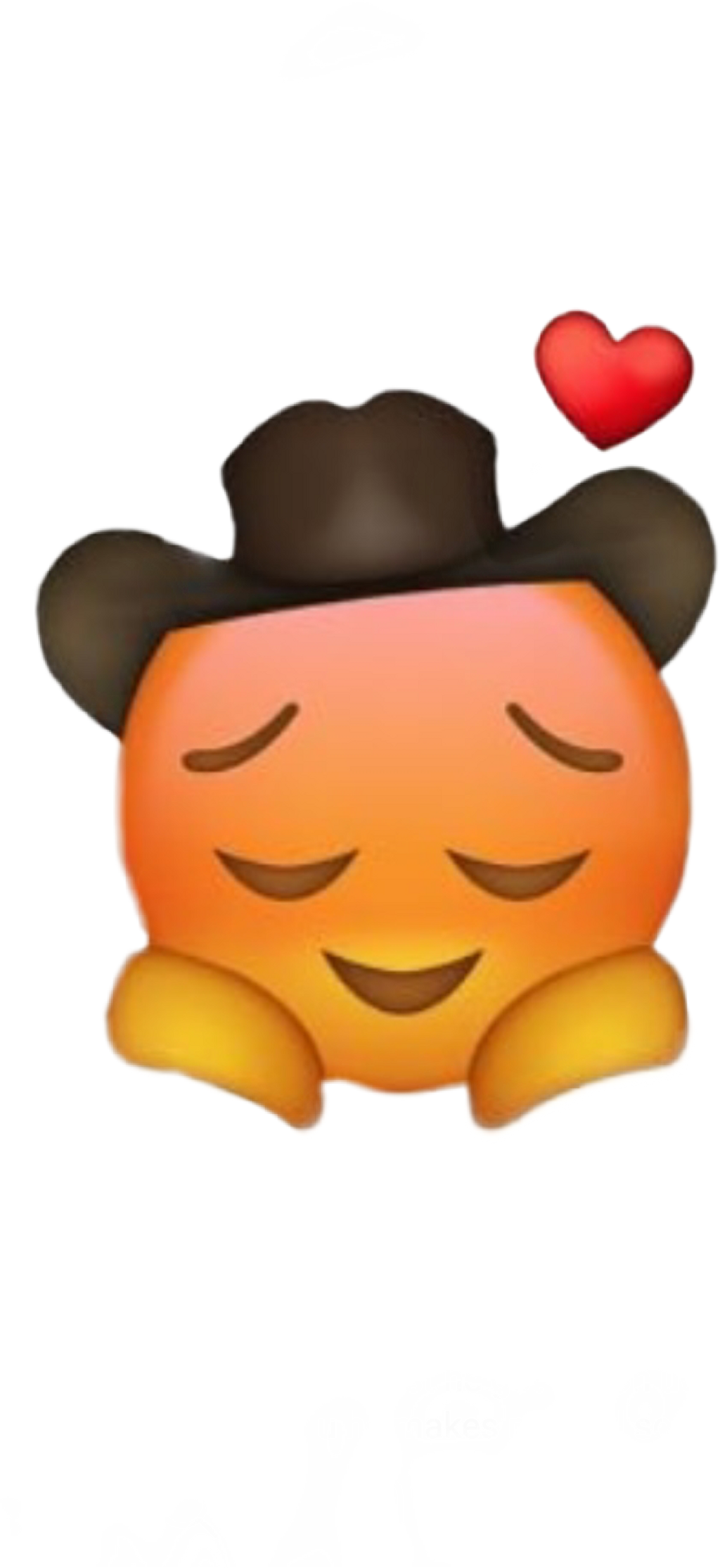 Emoji Cowboy Cowboyemoji Yeehaw - Cowboy Emoji With Heart (1024x2228), Png Download