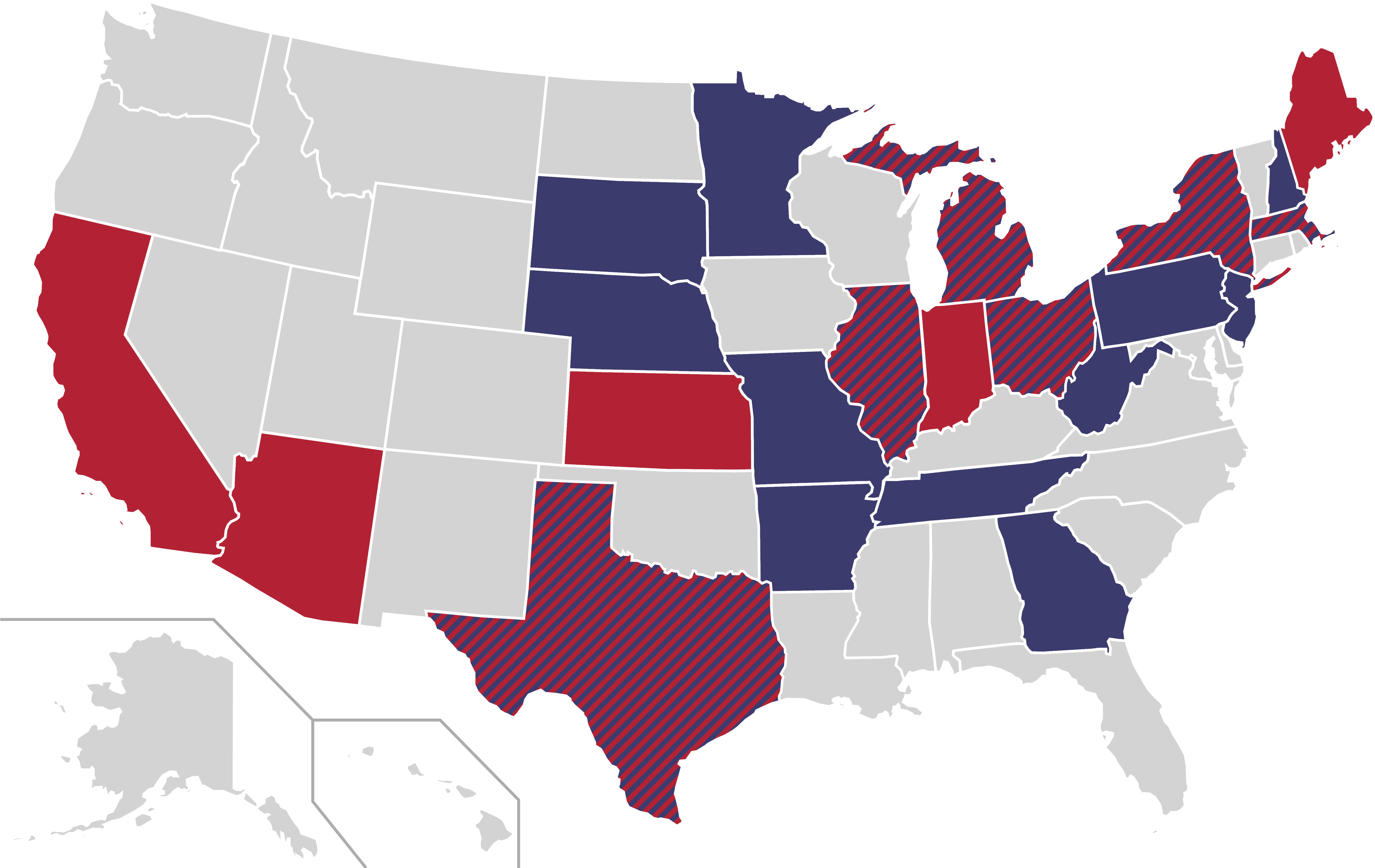 Combined Home States Of Democratic Party And Republican - John F. Kennedy Library (6000x3710), Png Download