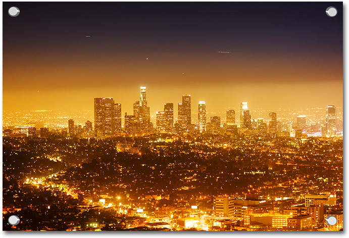 Downtown Los Angeles Skyline Orange - Лос Анджелес (800x600), Png Download
