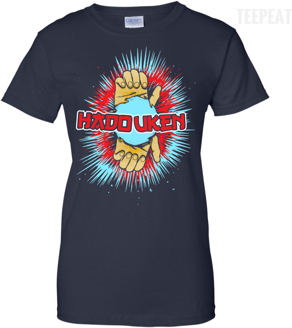 Street Fighter Hadouken Ladies Tee Apparel Teepeat - Snoopy Saints (1155x1155), Png Download