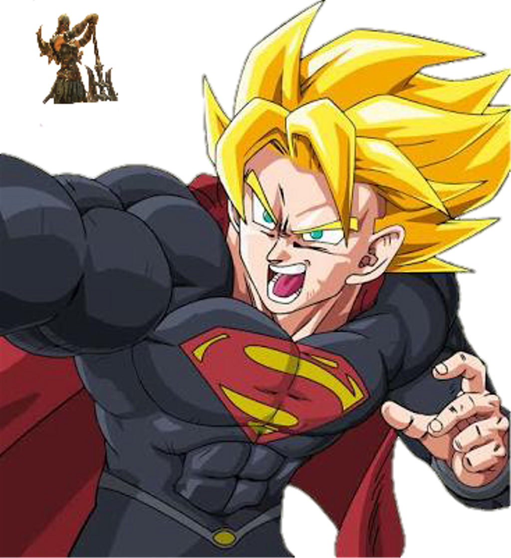 #superman #superhero #comic #manga #anime #goku #saiyan - Cartoon (1024x1119), Png Download