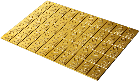 50 X 1 Gram Gold Bar Combibar - Wood (600x600), Png Download