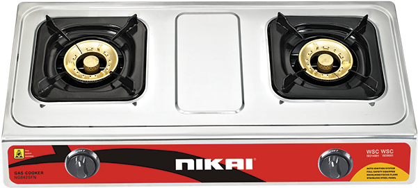 Nikai 2 Burner Gas Stove Ng842sfn - Nikai Gas Stove 3 Burner (600x600), Png Download