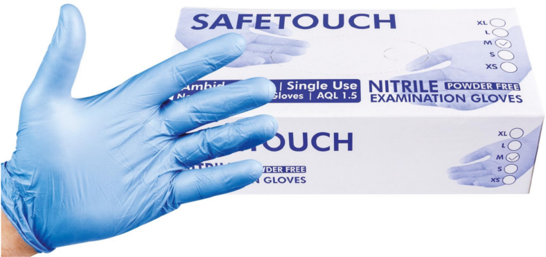 Blue Nitrile Gloves - Latex (800x800), Png Download