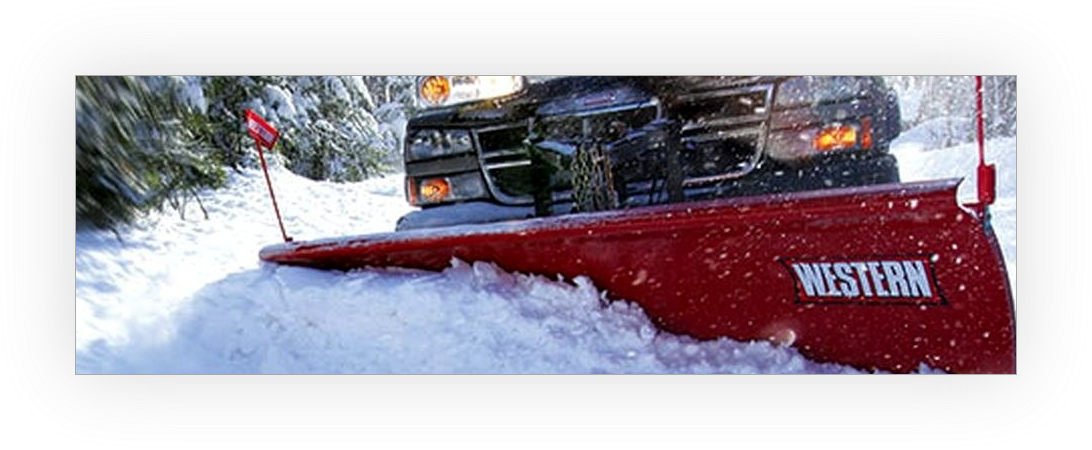Snow Plowing Shovel - Western Snow Plow (1092x450), Png Download