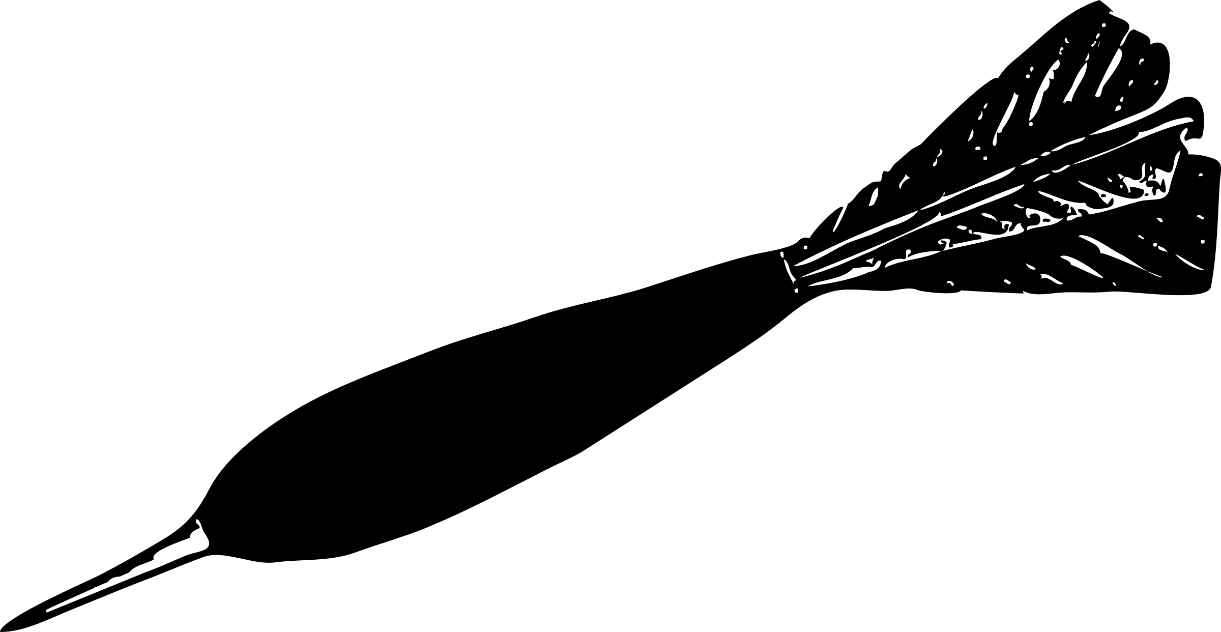 Fiery Dart - Clipart - Clipart Black And White Dart (2400x1242), Png Download