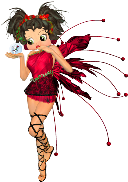 Betty Boop Fae - Red Betty Boop Fairy (487x655), Png Download