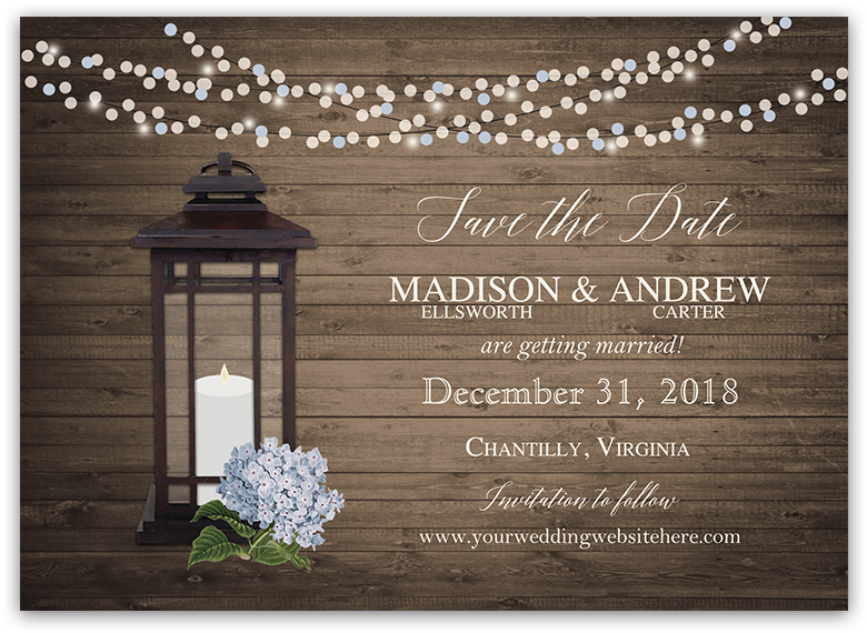 Rustic Chic Lantern Wedding Save The Date Cards - Save The Date For Engagement (900x900), Png Download
