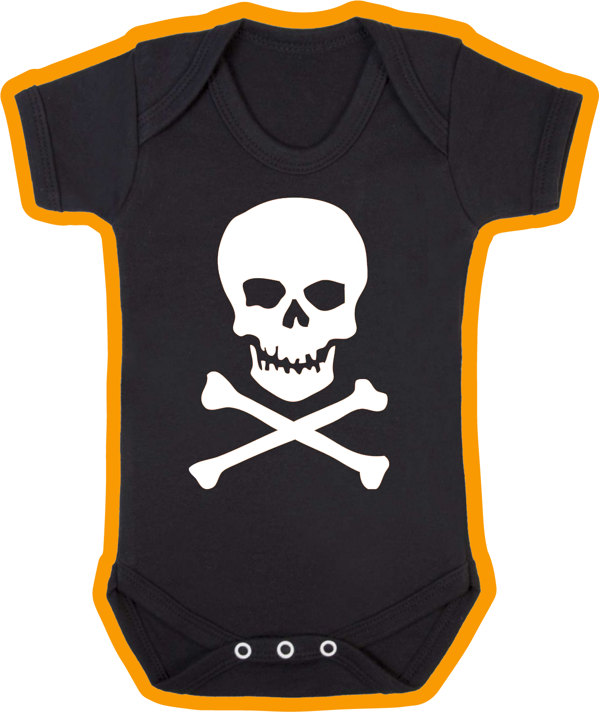 Skull Crossbones Baby Vest 2457 P - Skull (1211x1429), Png Download