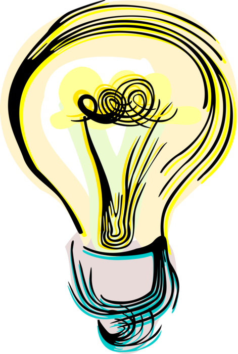 Vector Illustration Of Electric Light Bulb Symbol Of - Illustration (471x700), Png Download