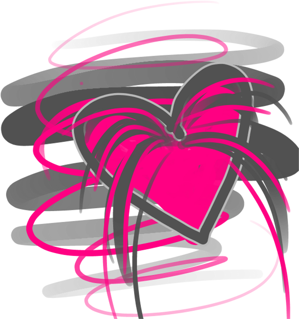 #doodle #scribbles #drawing #love #heart #hotpink #pink - Illustration (1024x1090), Png Download