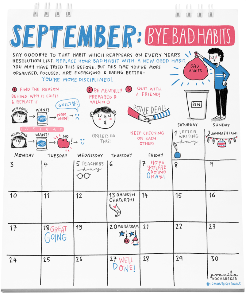 12months12goals Calendar - Number (1024x1024), Png Download