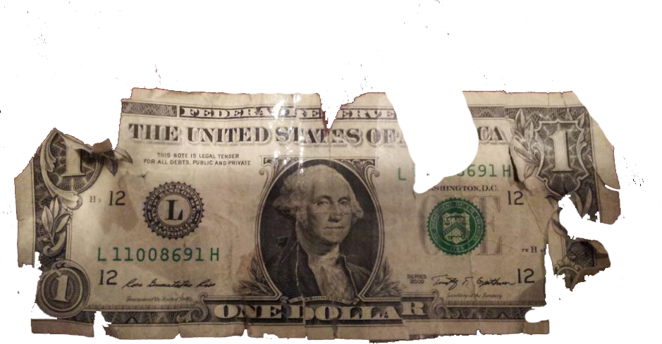 Ripped Dollar (939x488), Png Download