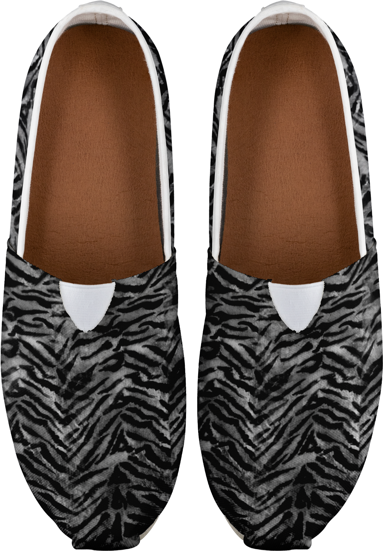 Maki Stunning Gray Tiger Stripe Women's Comfy Flats - Slip-on Shoe (2000x2000), Png Download