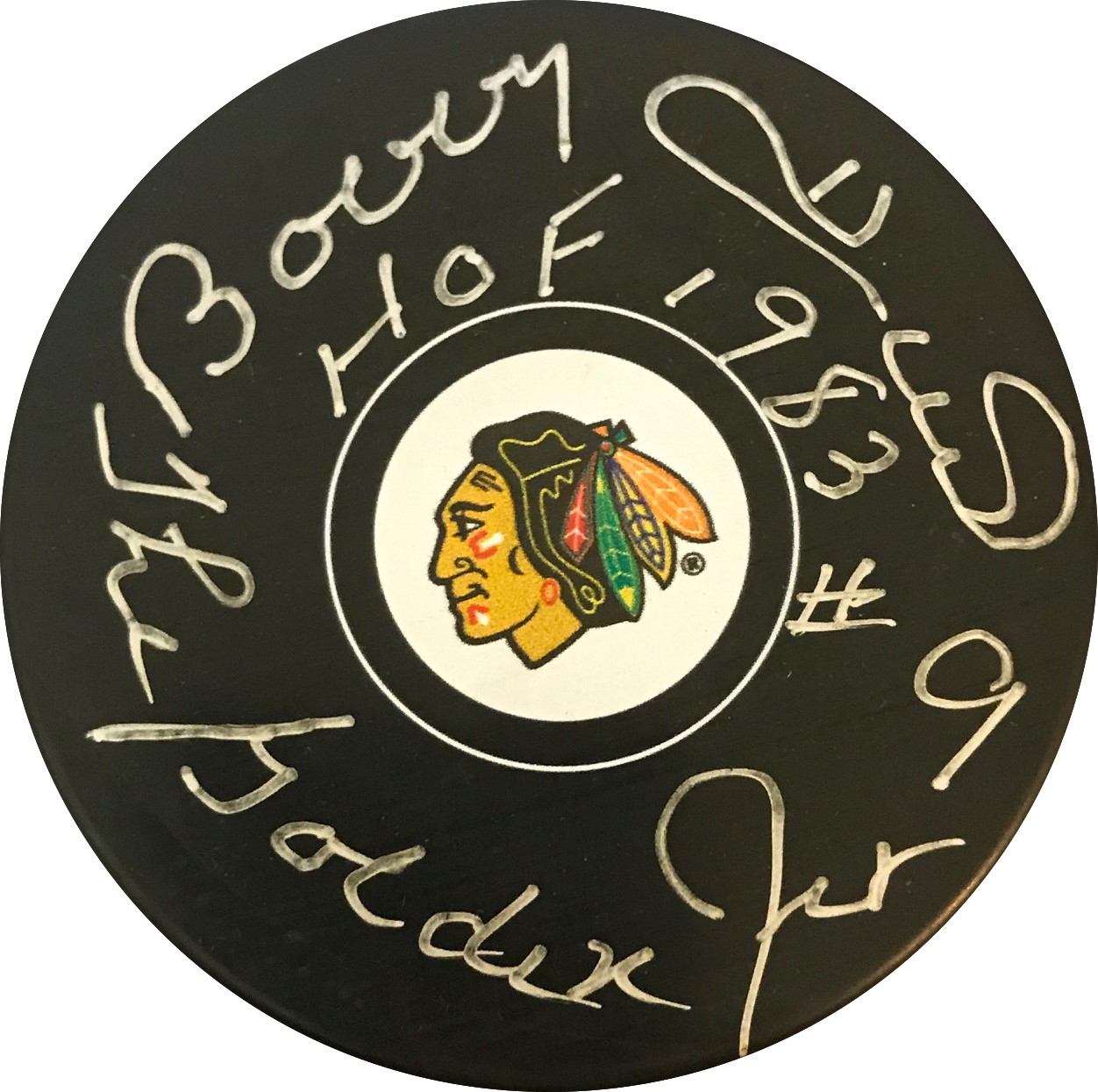 Bobby Hull Chicago Blackhawks Autographed Hockey Puck (1252x1245), Png Download